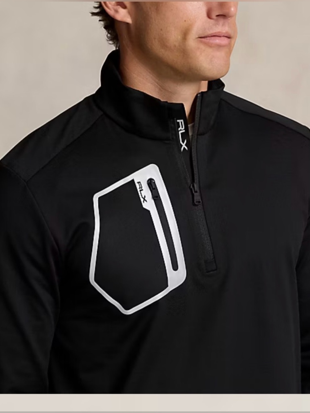 Ralph Lauren RLX 1/4 Zip Performance Pullover Jersey Black